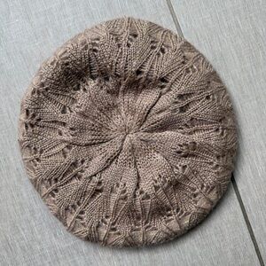 Brown Knit Beret